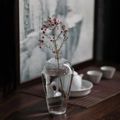 Large Handmade Clear Glass Vase