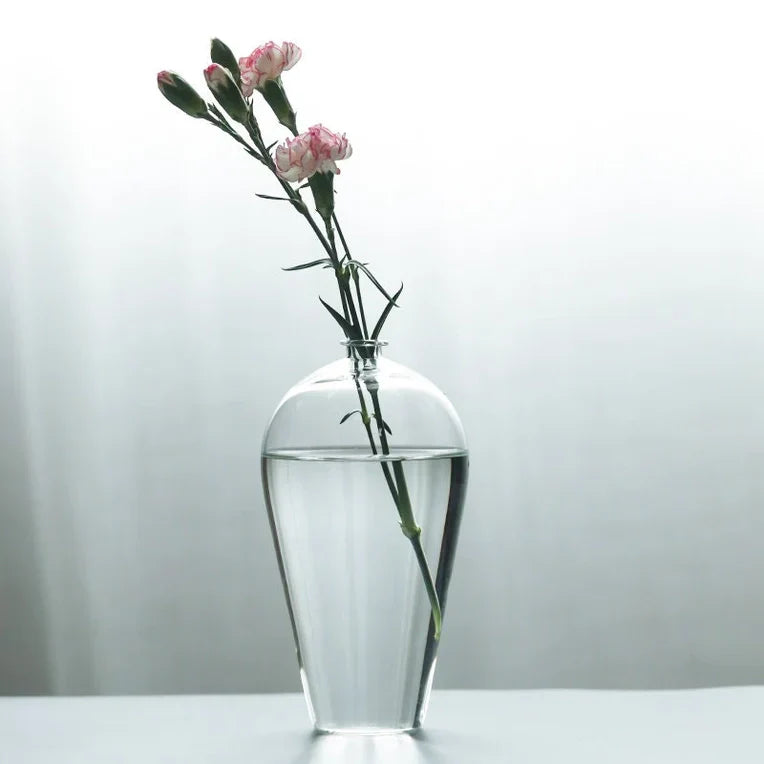 Large Handmade Clear Glass Vase